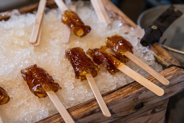 Maple Taffy, rolled for you in sugar shacks