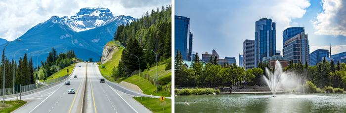Trans Canada Highway Banff & Downtown Calgary