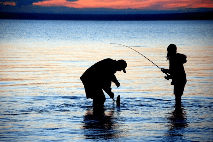 Fishermen at dusk