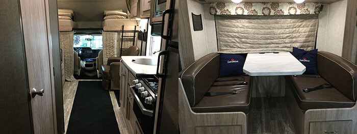 Inside of a CanaDream Winter RV