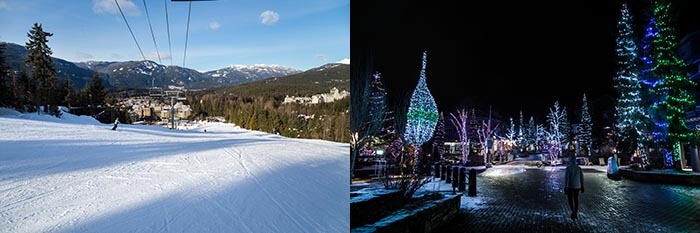 Whistler Village is magical in the winter while the skiing is first-class
