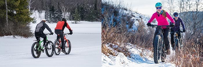 Fat biking during winter in Québec