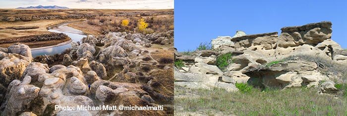 Rock formations at Writing on Stone Provincial Park