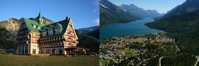 Prince of Wales Hotel overlooking Waterton township