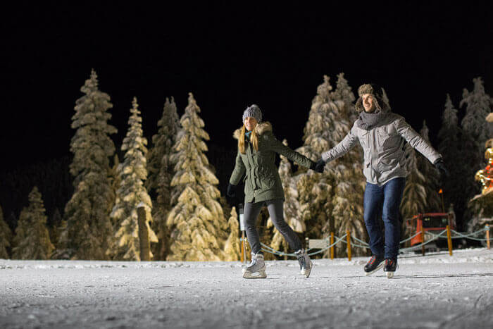 Evening ice skating at Grouse Mountain