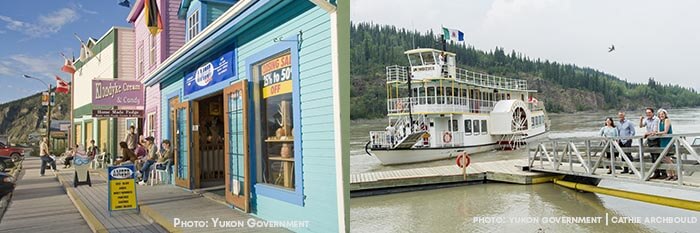 Dawson City Main Street and Klondike Spirit Paddle Wheeler