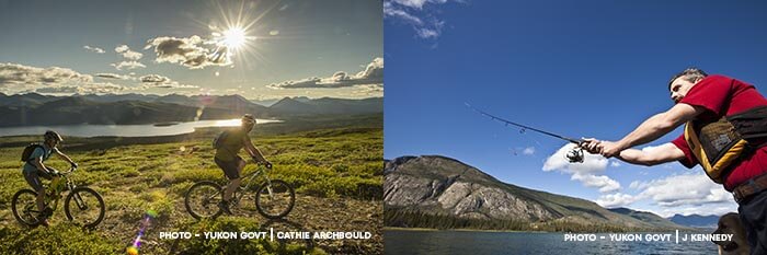 Mountain biking and fishing in the Yukon