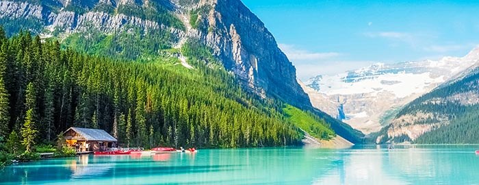 Boats on Lake Louise, Alberta