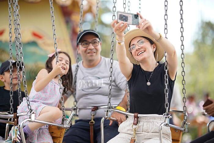 Family on fun ride at Heritage Park