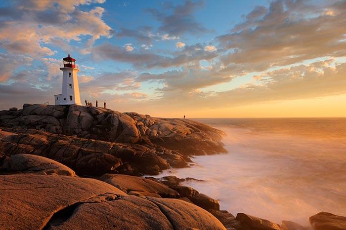 Lighthouse at Peggys Cove Nova Scotia at Sunrise