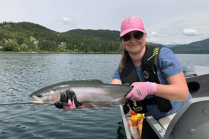 Lady with fish caught at White Lake