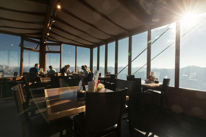 Skyline restaurant and viewing over Jasper National Park