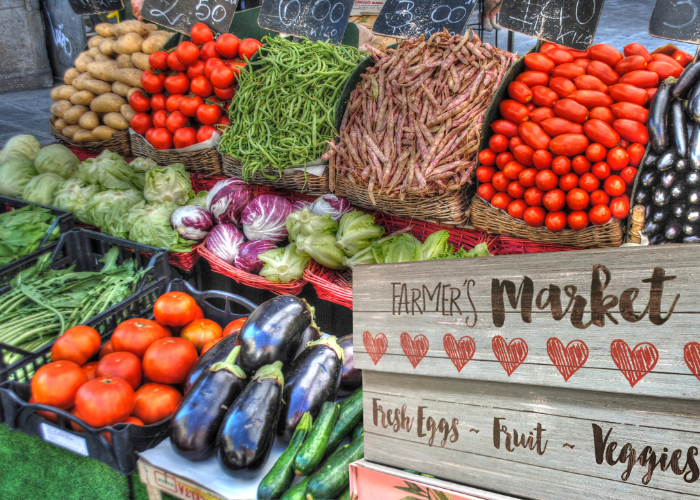 Fresh produce at a local Farmer's Market