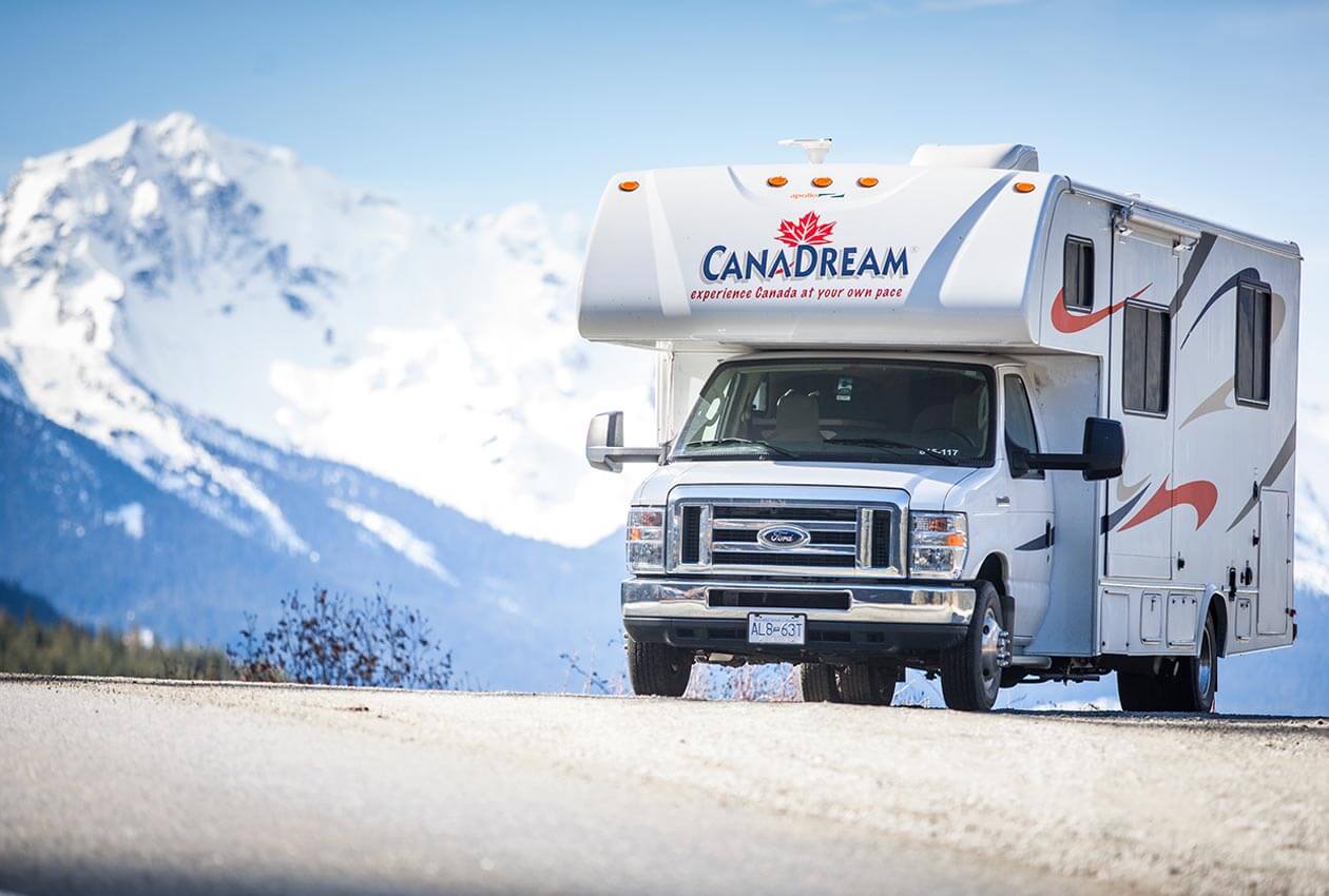 CanaDream Winter RV in the Rockies