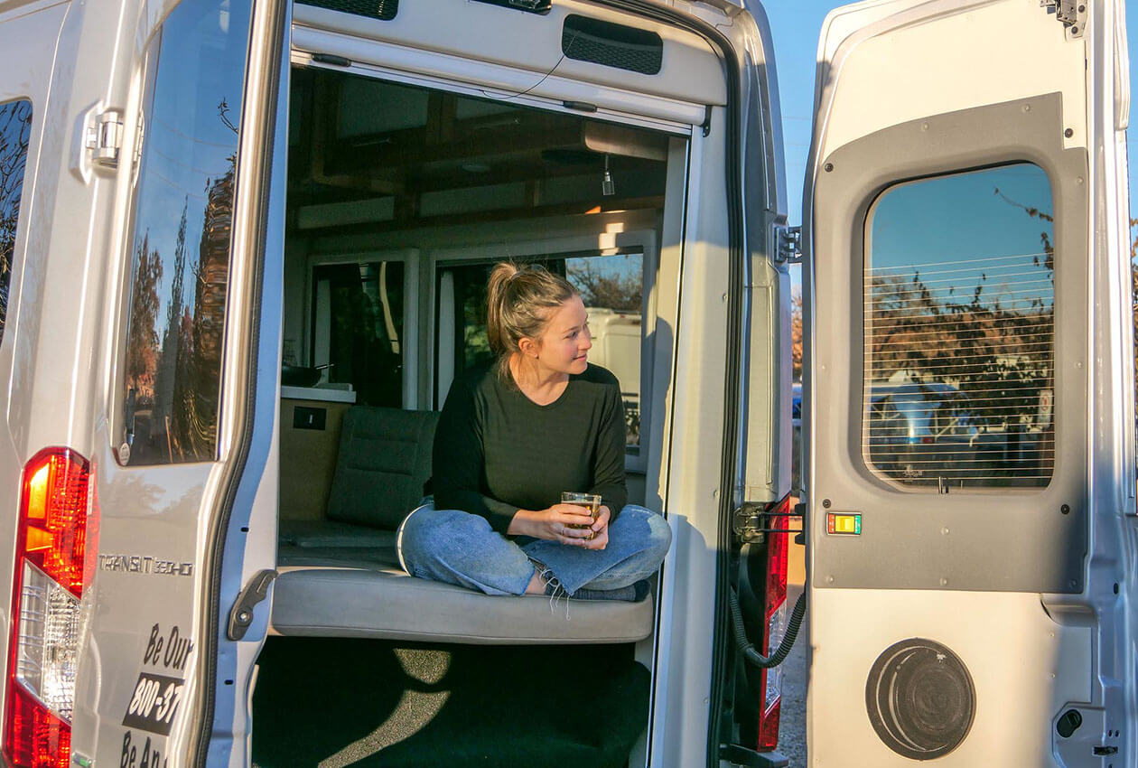 Relaxing in the Deluxe Van Camper and admiring the scenery around