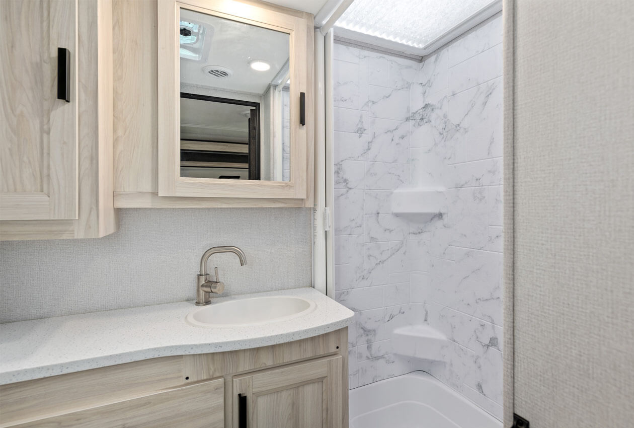 Bathroom in our MHX Maxi Motorhome Plus