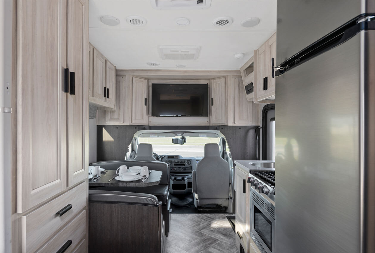 Front to Back View of the Interior of the CanaDream Super Van Camper