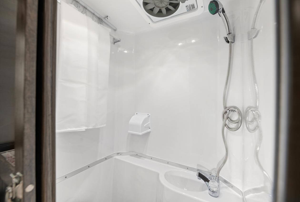 Bathroom in CanaDream truck and camper TCA