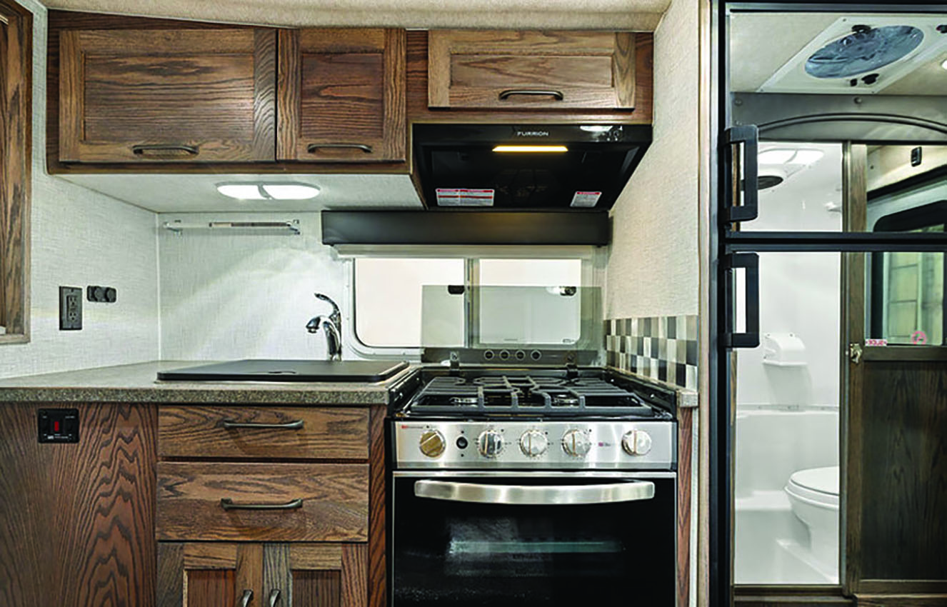 Kitchen in CanaDream RV truck and camper