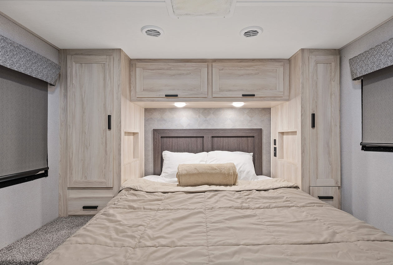Rear bed in CanaDream maxi motorhome