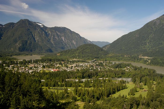 Aerial view of Hope, BC
