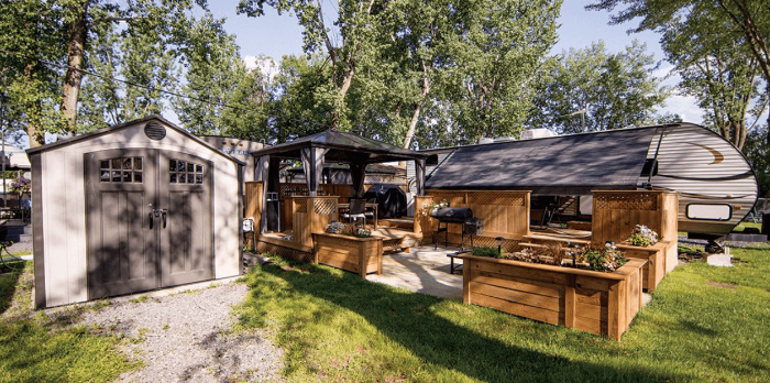 Seasonal site at La Roche D'or Campground
